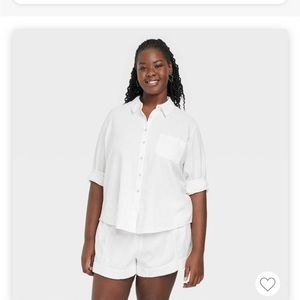 Universal Thread Linen Blend Button Down Shirt